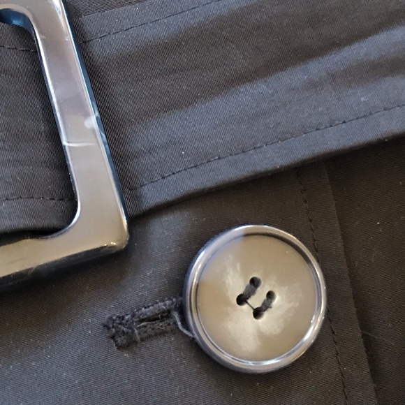 Navy Poplin Double Breasted Trench Coat Jacket - Picture 5 of 12